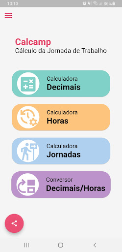 Android application Calcamp - Calculadora de Horas screenshort