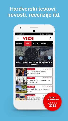 Android application Vidi časopis screenshort