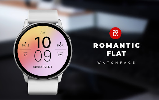 Android application Romantic Flat Watch Face screenshort