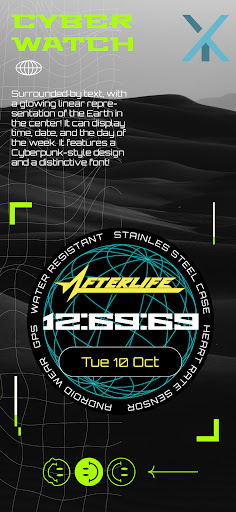 Android application Cyber Watch Face screenshort