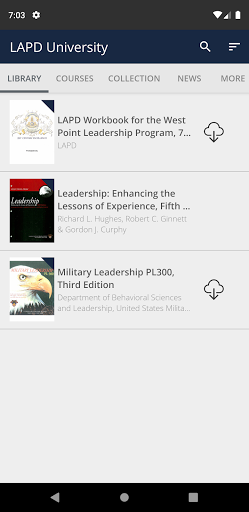 Android application LAPD University screenshort