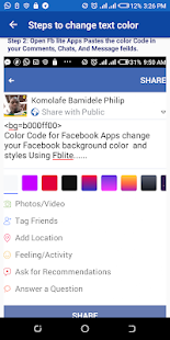 Color Code for Fblite Screenshot