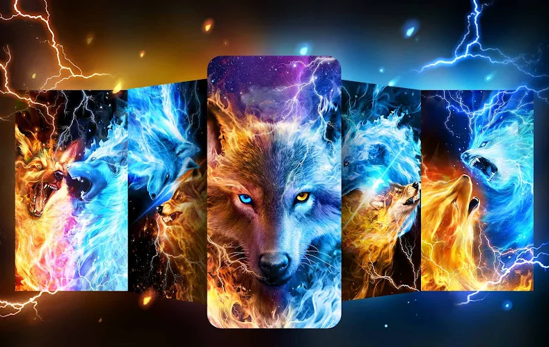 Ice Fire Wolf Live Wallpaper - Latest