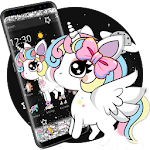 Cover Image of ดาวน์โหลด Glitter Galaxy Cute Rainbow Unicorn Theme 1.1.5 APK