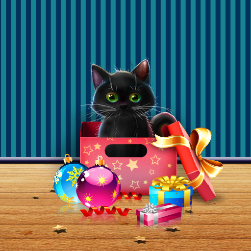 Kitten on Christmas Wallpaper  Icon