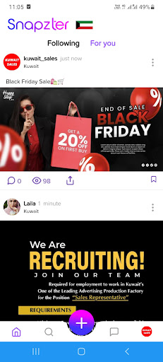 Android application Snapzter - Local Social App screenshort