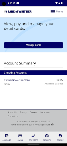 Bank of Whittier Mobile Screen 2