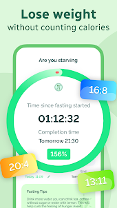 16:8 Diet & 18:6 Fasting Timer