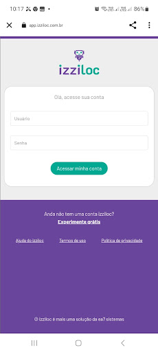 Android application Izziloc Locações screenshort