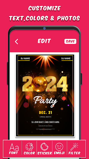 New Year Party Invitation Card Screen 2