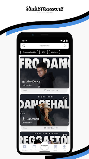 Android application Studio Massaro DanceSchool screenshort