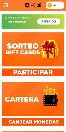 Android application Sortea2 - Tarjetas Regalo screenshort