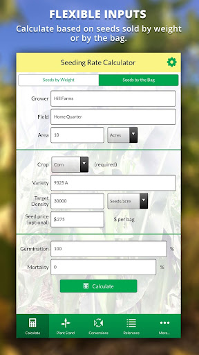 Agro Seeding Rate Calculator Screen 3