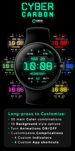Cyber Carbon - watch face Screen 2