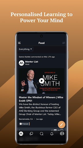 Android application Mentor List screenshort