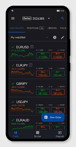 Android application FPS Investment cTrader screenshort