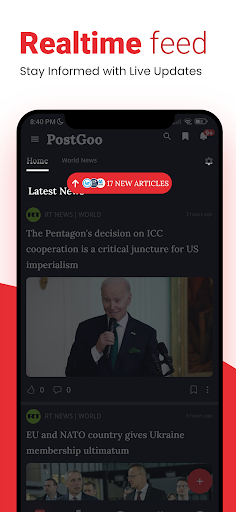 Android application PostGoo: Local News & Opinions screenshort