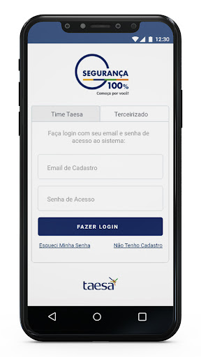 Android application Segurança 100% TAESA screenshort