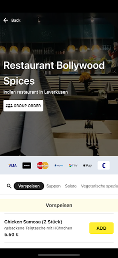 Restaurant Bollywood Spices Screenshot