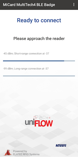 Android application MiCard MultiTech4 BLE Badge screenshort