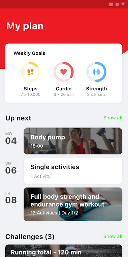 Android application No Limit sportschool screenshort