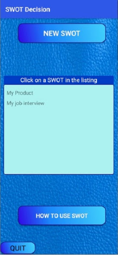 Android application SWOT Decision screenshort