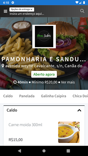 Android application Bom Sabor App screenshort