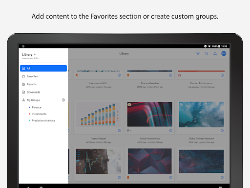 Screenshot of MicroStrategy Library
