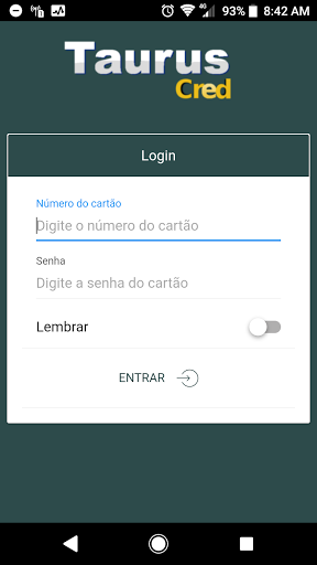 Android application Taurus Cred Usuário screenshort