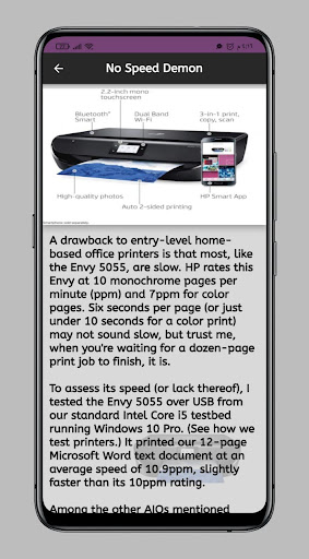 HP ENVY 5055 Printer Guide Screen 2