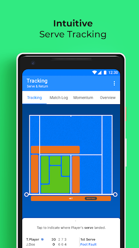 Android application Top Tennis Tracker screenshort