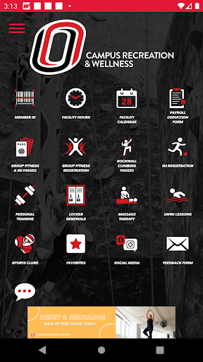 Android application Unomaha Campus Recreation screenshort