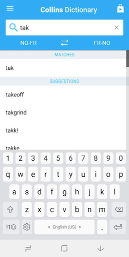 French-Norwegian Dictionary Screen 2