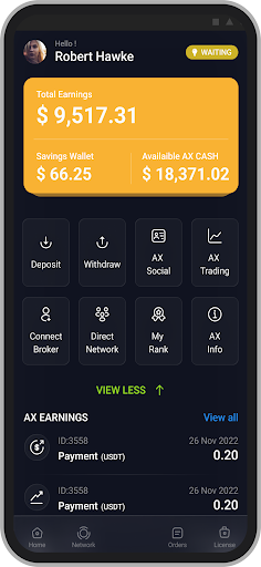 Android application AX Trading screenshort