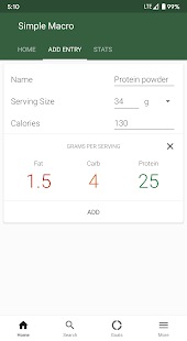 Simple Macro - Calorie Counter Screenshot