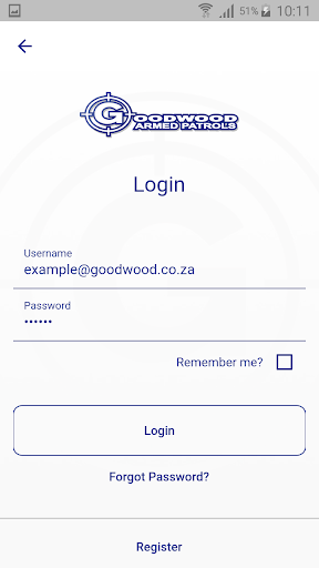 Android application Goodwood Armed Patrols screenshort