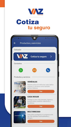 Android application VazSeguros screenshort
