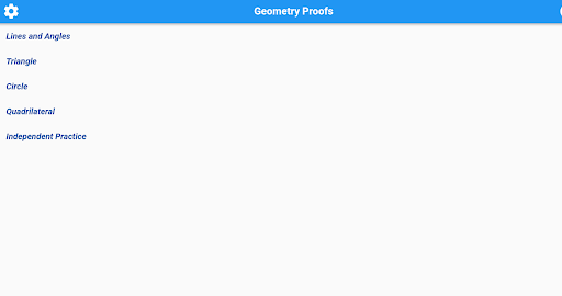 Android application Geometry Two Column Proofs screenshort