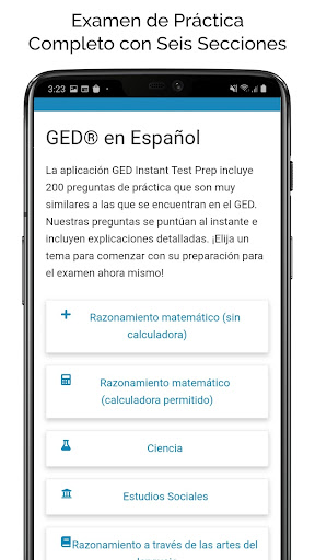 GED® en Español Screen 2