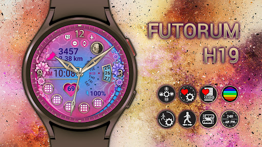 Android application Futorum H19 Flower watch face screenshort