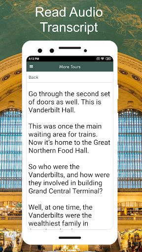 Grand Central Audio Tour Guide Screen 3