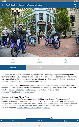 Screenshot of Explore Asheville