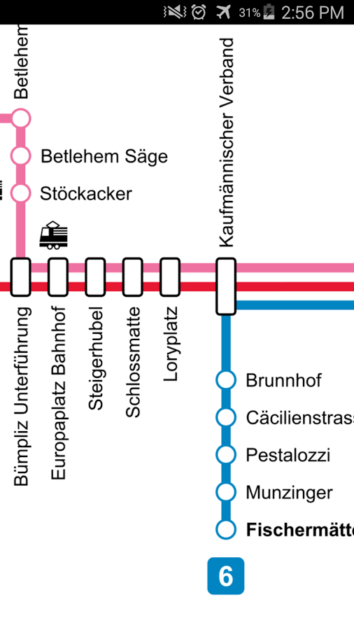 Android application Bern Tram Map screenshort