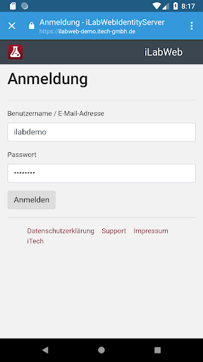 iLabWeb Screen 3