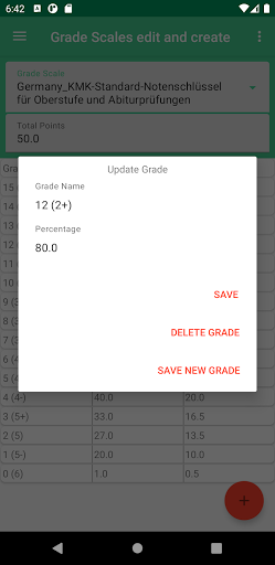 Grading Scale Screen 3