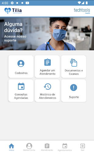 Android application Tília Saúde Digital screenshort