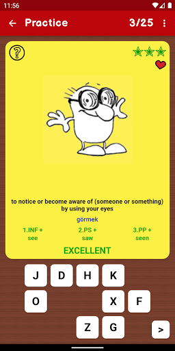 İngilizce Düzensiz Fiiller PRO ekran görüntüsü