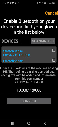StretchSense WiFi Bridge Screen 3