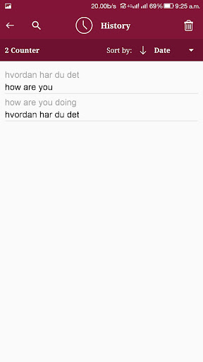 Danish - English Translator Screen 3