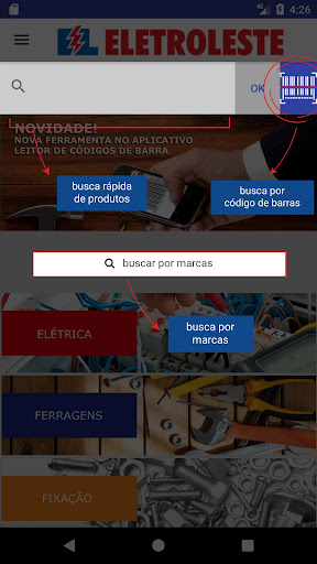 Android application Eletroleste screenshort